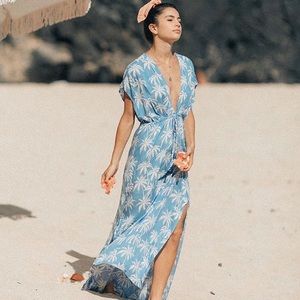 XIX palms drawstring dress